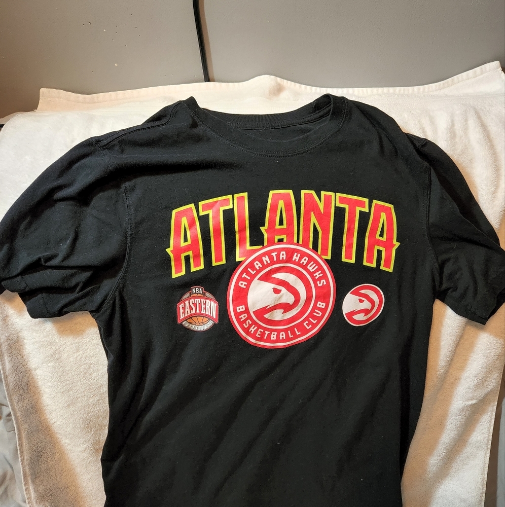 Black atlanta hawks shirt size large and a atl united shirt